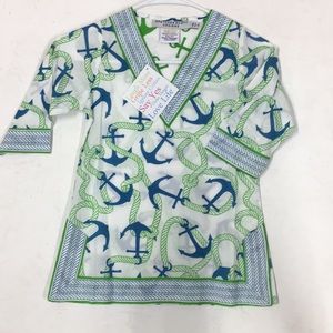NWT kids 4/6 Gretchen Scott anchor tunic top